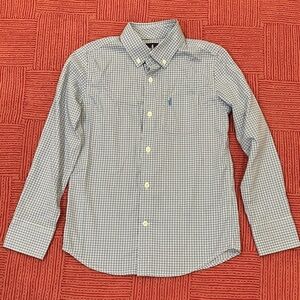 johnnie-O boys 8 years checkered Blue / White Kids Button Down Shirt
